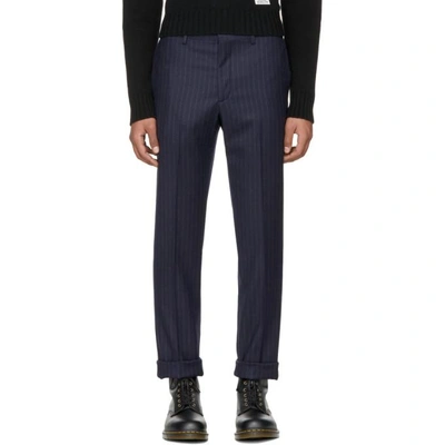 Wacko Maria Navy 'guilty Parties' Striped Johnny Trousers | ModeSens