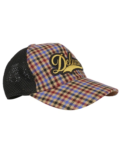 Shop Golden Goose Deluxe Brand Checked Hat In Marrone