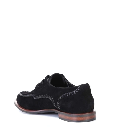 Shop Tod's Suede Derby Shoes In Black