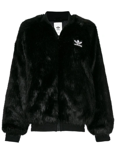 Adidas Originals Faux Fur Jacket In Black | ModeSens