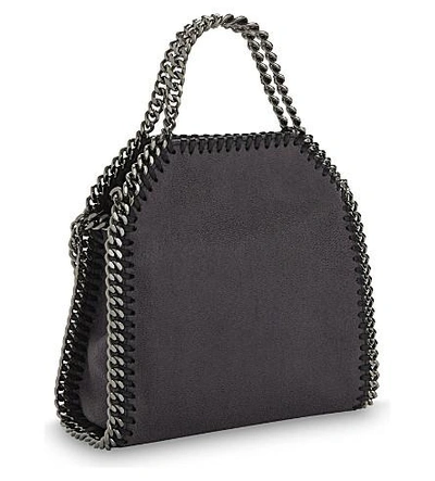 Shop Stella Mccartney Tiny Falabella Shoulder Bag In Dark Grey