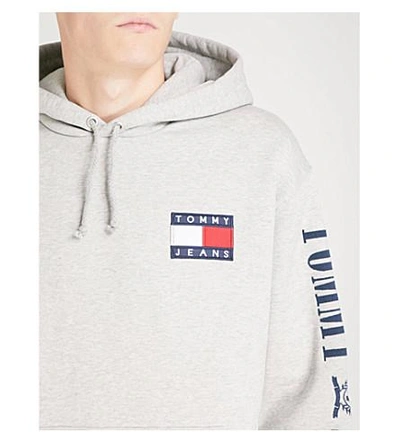 Shop Tommy Jeans 90s Cotton-jersey Hoody In Grey Marl