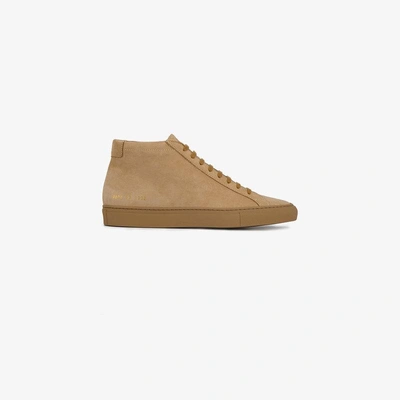 Shop Common Projects Achilles Mid Sneakers In Nude/neutrals