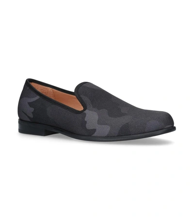 Shop Duke & Dexter Stealth Camouflage Printed Loafers In Black