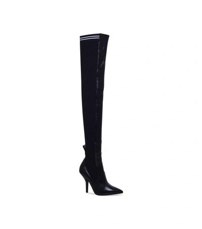 Shop Fendi Rockoko Thigh-high Boots In Black