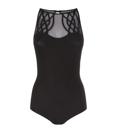 Shop Chantelle Mesh Strapping Body In Black