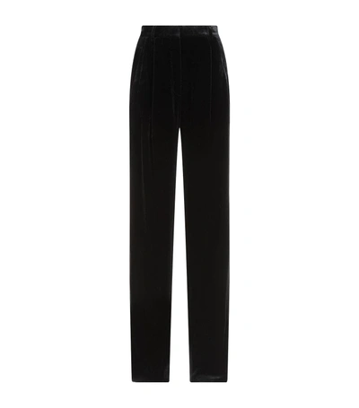 Shop Theory Velvet Pleated Trousers In Black