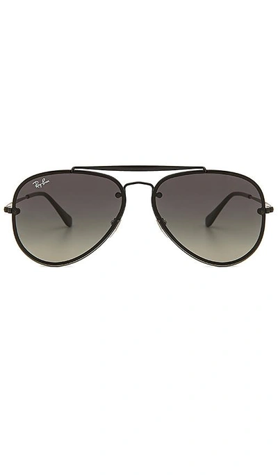 Ray Ban Ray-ban Original Brow Bar Aviator Sunglasses, 58mm In Demi Gloss Black & Dark Grey Gradient