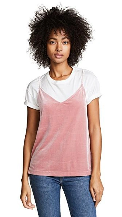 Shop Rag & Bone Amber Velour Cami In Deep Pink