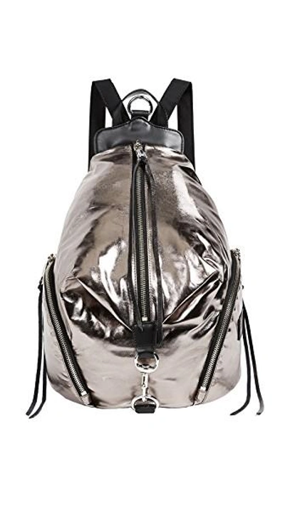 Shop Rebecca Minkoff Julian Nylon Backpack In Silver