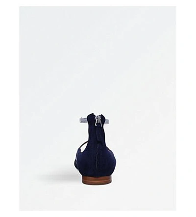 Shop Malone Souliers Robyn Suede Flat Shoes In Navy