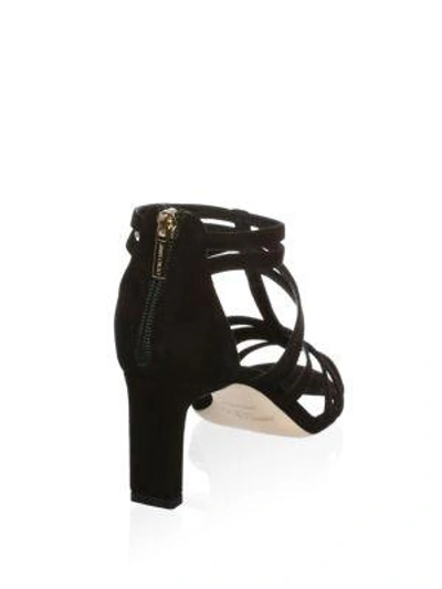 Shop Jimmy Choo Selina Suede Sandals In Black