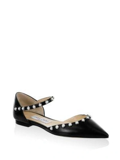 Shop Jimmy Choo Leema D'orsay Flats In Black