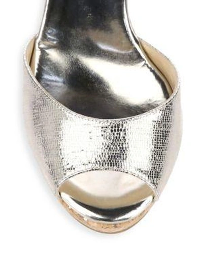 Shop Jimmy Choo Perla Wedge Sandals In Silver