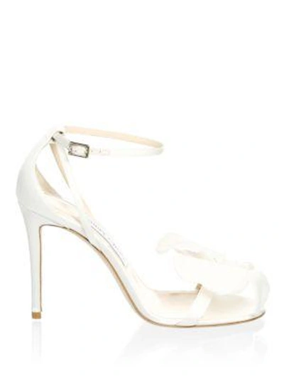 Shop Jimmy Choo Ankle-strap Leather Sandals In Ivory