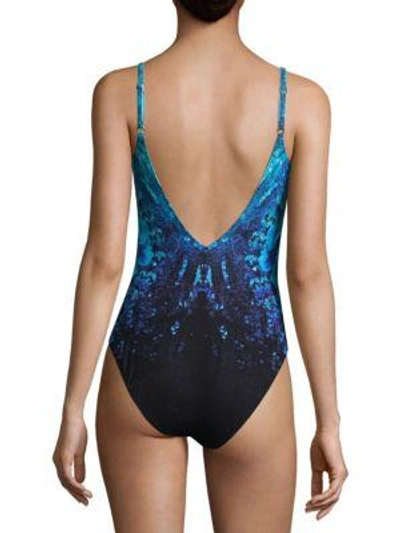 Shop Gottex Swim Emerald Isle One-piece Swimsuit In Multi Blue