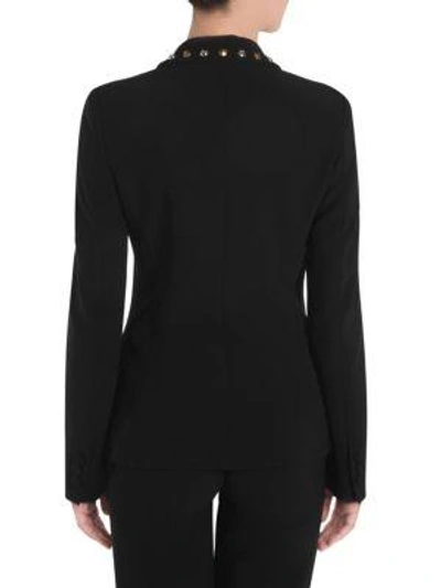 Shop Moschino Studded Blazer In Black