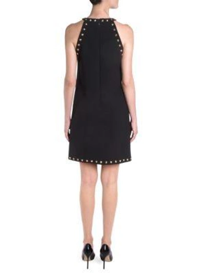 Shop Moschino Studded Cocktail Dress In Black