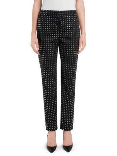 Shop Moschino Studded Satin Pants In Black