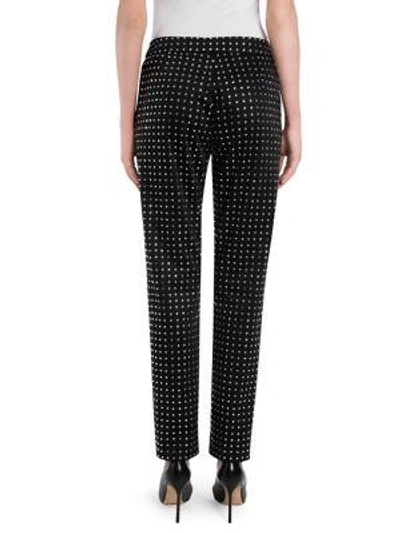 Shop Moschino Studded Satin Pants In Black