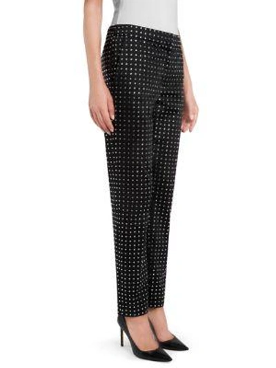 Shop Moschino Studded Satin Pants In Black