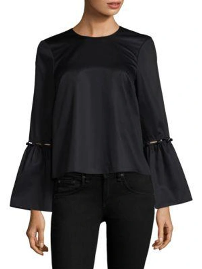 Shop Prose & Poetry Arleene Bell-sleeve Top In Black