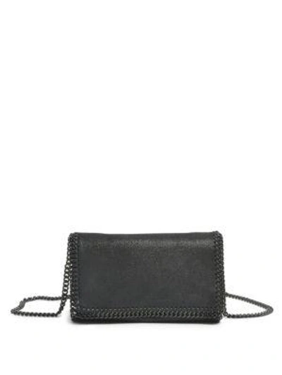 Shop Stella Mccartney Falabella Wallet-on-chain In Black