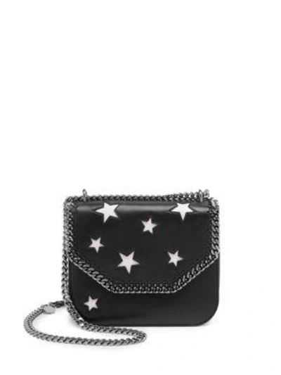 Shop Stella Mccartney Stars Faux Leather Shoulder Bag In Black