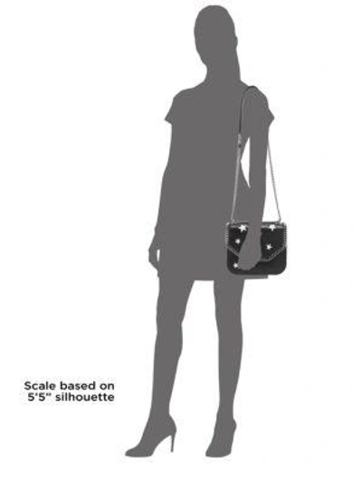 Shop Stella Mccartney Stars Faux Leather Shoulder Bag In Black