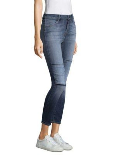 Shop J Brand Alana High-rise Tonal Patch Jeans In Jasper Patched