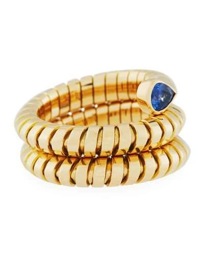 Shop Marina B Trisola 18k Yellow Gold Sapphire Coil Ring