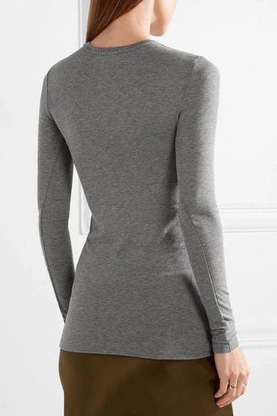 Shop Atm Anthony Thomas Melillo Ribbed Stretch-micro Modal Top In Gray