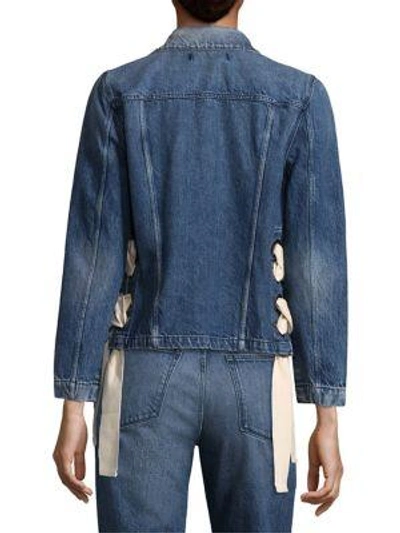 Shop 3x1 Hollow Denim Jacket In Ditaj Blue