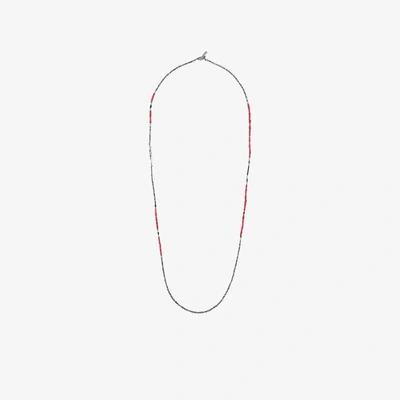 Shop M Cohen M. Cohen Oxidised Antique Beaded Necklace In Red