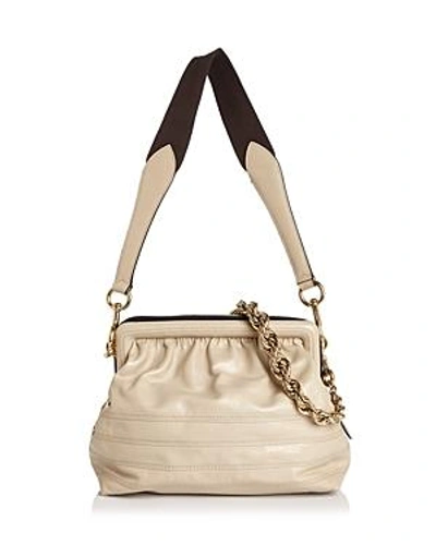 Shop Marc Jacobs Swinger Leather Shoulder Bag In Bone/gold