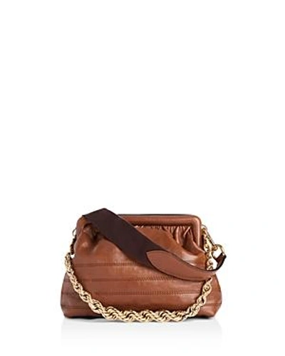 Shop Marc Jacobs Swinger Leather Shoulder Bag In Tobacco/gold