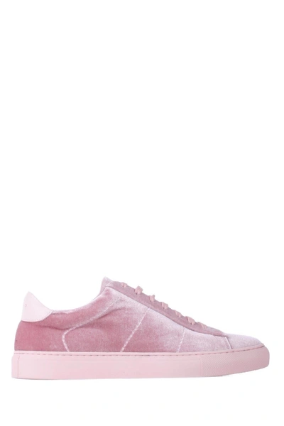 Shop Dondup Leather-velvet Pink Woman Sneakers In 519