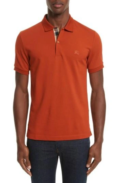 Burberry Pique Polo In Burnt Orange | ModeSens