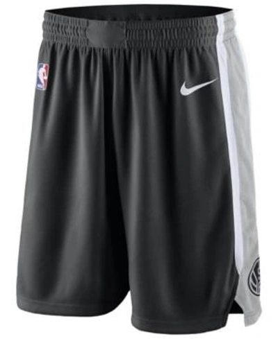 Shop Nike Men's San Antonio Spurs Icon Swingman Shorts In Black/silver