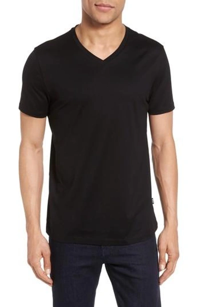 Shop Hugo Boss V-neck T-shirt In Black