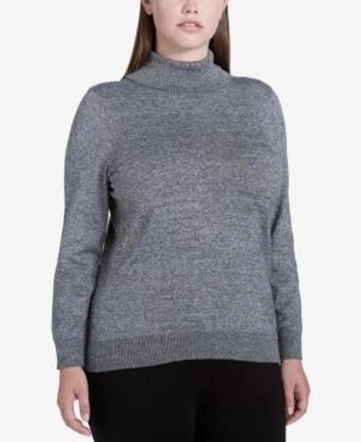 Shop Calvin Klein Plus Size Turtleneck Sweater In Marled