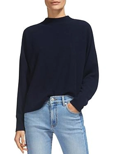 Shop Whistles High-neck Cashmere Sweater In Navy