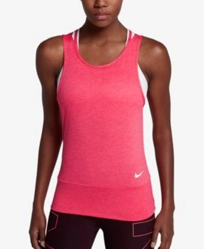 Shop Nike Dry Racerback Tank Top In Racer Pink