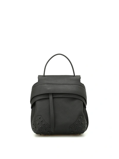 Shop Tod's Wave Bag Mini Black Backpack
