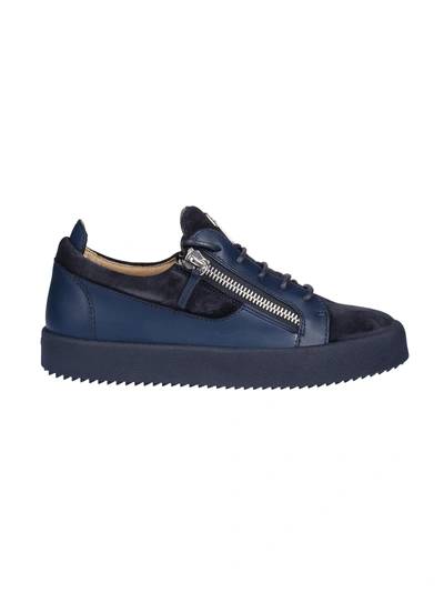 Shop Giuseppe Zanotti Frankie Low-top Sneakers In Blue