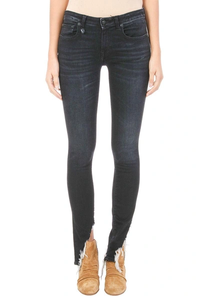 Shop R13 Kate Skinny Distressed Jeans In Black