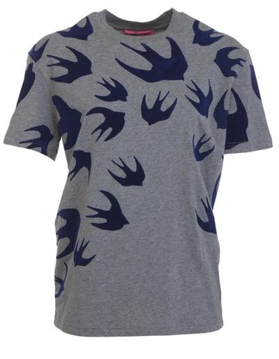 Shop Mcq By Alexander Mcqueen Swallow Swarm T-shirt In Stone Melange