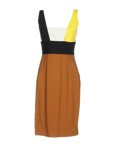Shop Fausto Puglisi Knee-length Dress In Brown