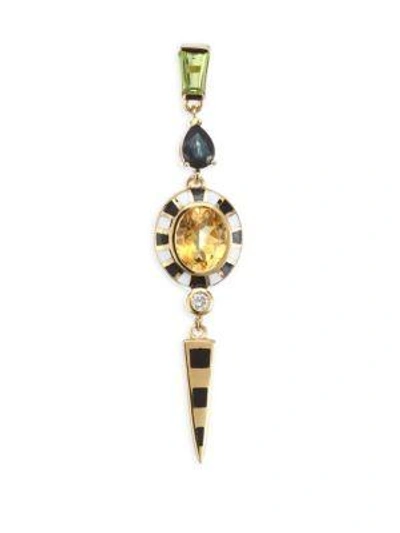 Shop Holly Dyment Women's Single Gemstone Dagger Earring In Sapphire