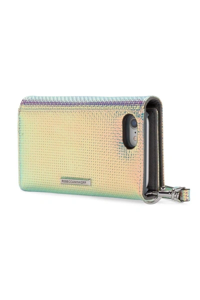 Shop Rebecca Minkoff Love Lock Wristlet For Iphone 8 & Iphone 7 In Holographic